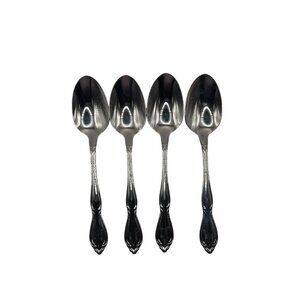 Oneida Silver Strathmore Stainless Steel Deluxe Glossy Teaspoons Set Of 4